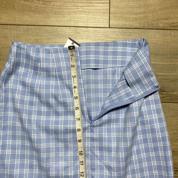 John Galt Pacsun Womens Plaid Mini Skirt Light Blue And White See Measurements‎ - Picture 10 of 11